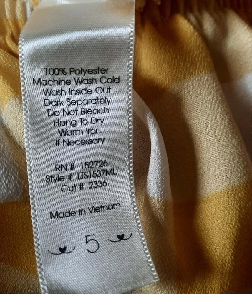 Heart & Arrow Girl's Gingham Crop Top Skirt 2 Piece Outfit Set Size 5 Yellow - Picture 4 of 4